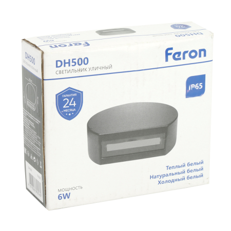 Светильник уличный светодиодный Feron DH500, 6W, 55Lm, 3000/4000/6400К, черный 51828