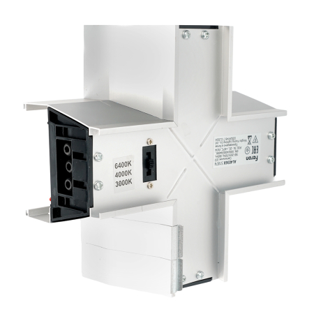 Светильник коннектор Feron AL4036X 6W 660Lm 3000К-4000К-6400K, X-образный, с ручным переключением режимов, серебро, 160*160*70мм возмож. соедин. в линию,серия RetailRay 51874
