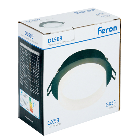 Светильник встраиваемый Feron DL509 потолочный GX53 черный 51936