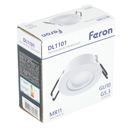 Светильник встраиваемый Feron DL1101 потолочный MR11 G5.3, GU10 белый 51948