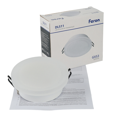 Светильник встраиваемый Feron DL511 потолочный GX53 белый 51946