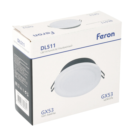 Светильник встраиваемый Feron DL511 потолочный GX53 черный 51945