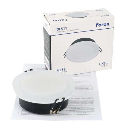 Светильник встраиваемый Feron DL511 потолочный GX53 черный 51945