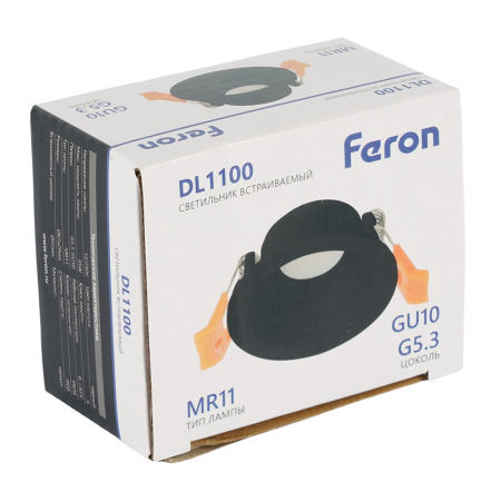 Светильник встраиваемый Feron DL1100 потолочный MR11 G5.3, GU10 черный 51943