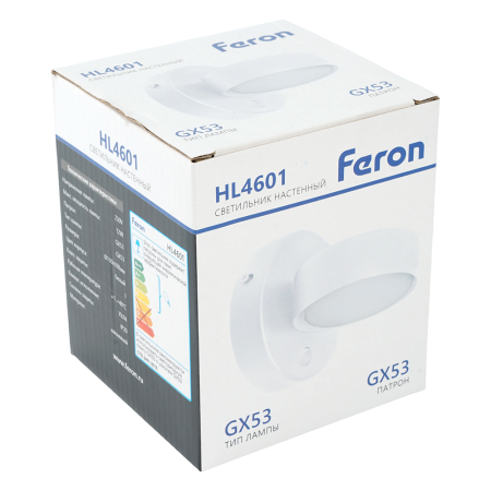 Светильник настенный Feron HL4601 12W, 230V, GX53, белый 51942