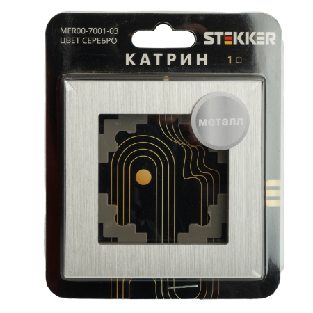Рамка 1-местная, серебро, STEKKER, MFR00-7001-03, серия Катрин, серебро 50011