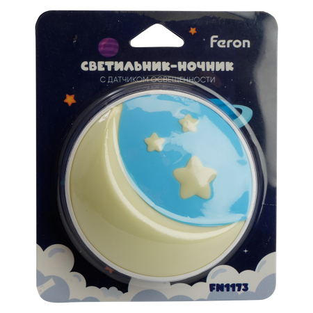 Светильник ночник Feron FN1173 0,6W 220V, желтый 52062
