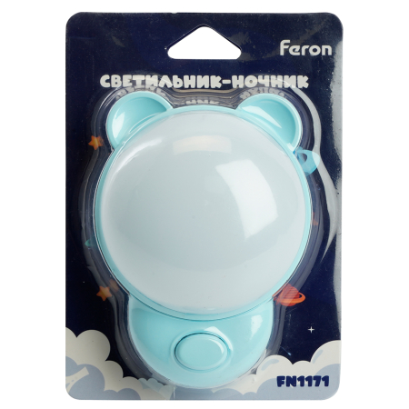 Светильник ночник Feron FN1171 1.2W 220V, синий 52060