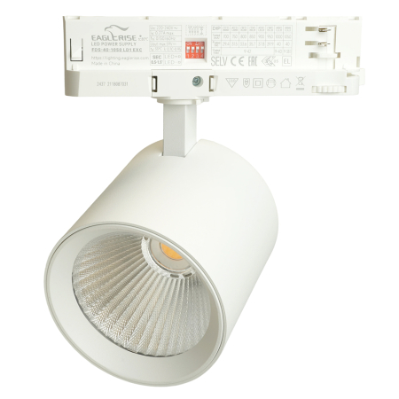 Светодиодный светильник Feron TR Reflex трековый на шинопровод 40W, 3500 Lm, 4000К, 36 градусов, белый, 3х фазный с функцией выбора мощности 52058