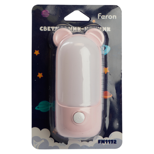 Светильник ночник Feron FN1172 0,8W 220V, розовый 52061