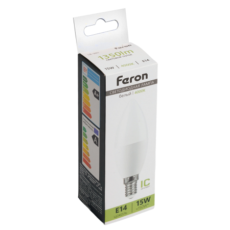 Лампа светодиодная Feron LB-980 Свеча E14 15W 175-265V 4000K 52073