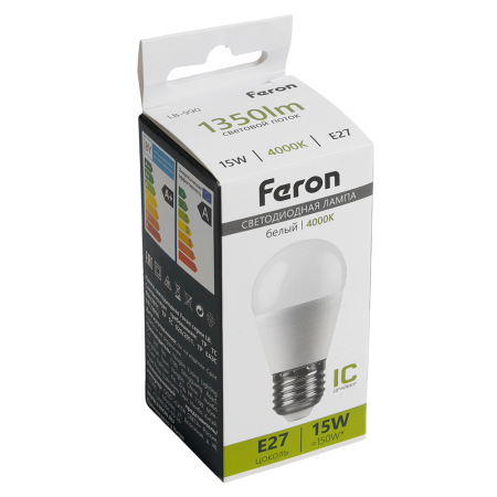 Лампа светодиодная Feron LB-990 Шарик E27 15W 175-265V 4000K 52077