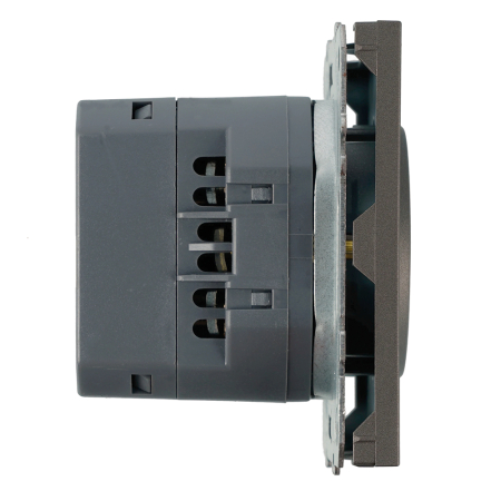 Розетка 1-местная з/ш с/з 16А + USB + Type C (механизм), STEKKER, 250В, 20W, серия Эмили, RST16-5119-09, антрацит, soft touch 50361