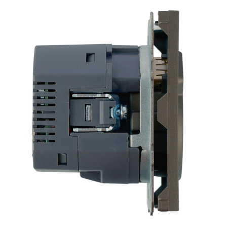Розетка 1-местная з/ш с/з 16А + USB + Type C (механизм), STEKKER, 250В, 20W, серия Эмили, RST16-5119-09, антрацит, soft touch 50361