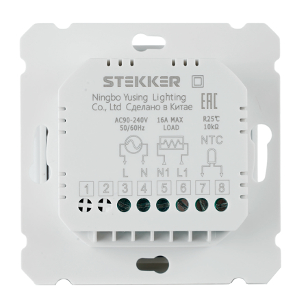 Терморегулятор Wi-Fi (механизм), STEKKER, 250В, 3500Вт, серия Катрин, GLS00-7119-01, белый 50374