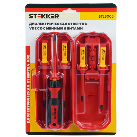 STLS005 Отвертка VDE со сменными битами до 1000В, 8 предметов 50409