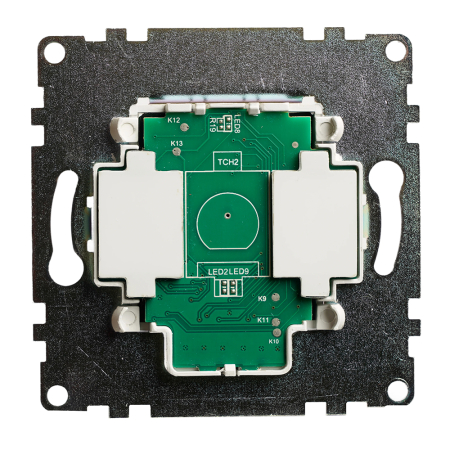 Выключатель 2-клавишный сенсорный (механизм) 250В, 5А, серия Катрин, черный 50273