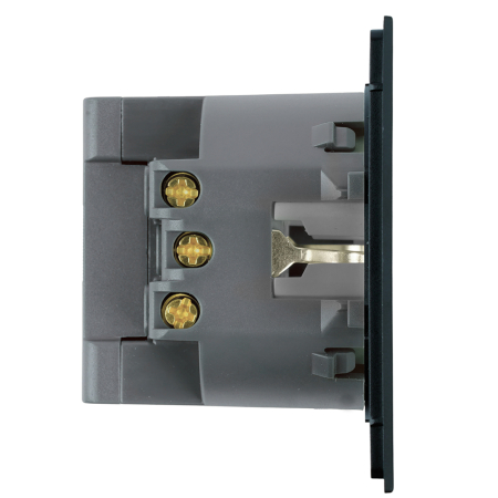 Розетка 1-местная з/ш с/з 16А + USB + Type C (механизм), STEKKER, 250В, 20W, серия Мия, RST16-3119-05, черный бархат 50452