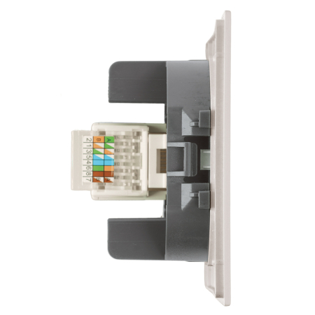 Розетка компьютерная 1-местная RJ-45 (механизм), STEKKER, серия Мия, RST00-3117-08, пудровый жемчуг 50480