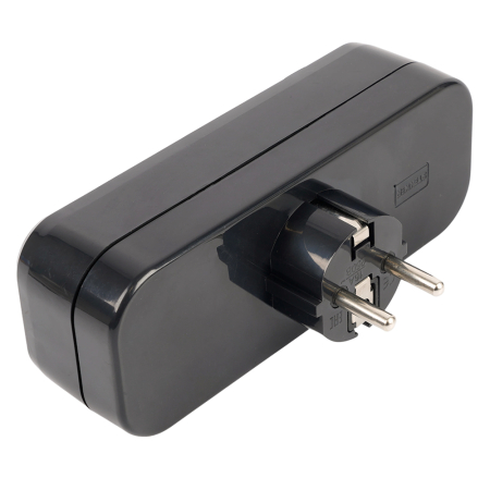 Разветвитель сетевой 3-местный с/з STEKKER ADP16-23-20, 250V, 16A, ABS пластик, черный 50681