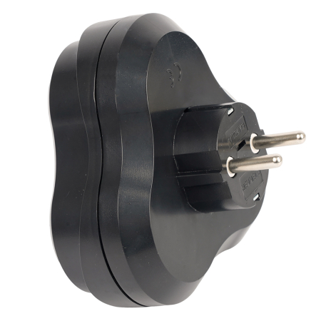 Разветвитель сетевой 3-местный с/з STEKKER ADP16-23-21, 250V, 16A, ABS пластик, черный 50682