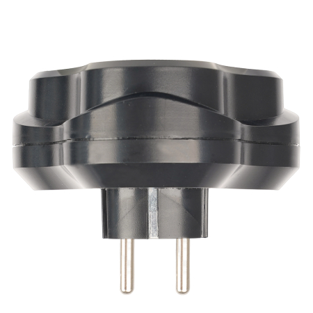 Разветвитель сетевой 3-местный с/з STEKKER ADP16-23-21, 250V, 16A, ABS пластик, черный 50682