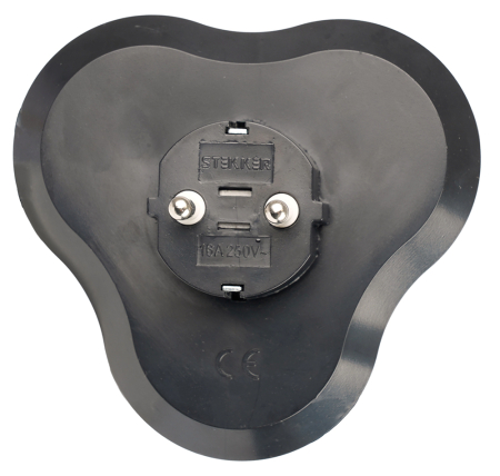 Разветвитель сетевой 3-местный с/з STEKKER ADP16-23-21, 250V, 16A, ABS пластик, черный 50682