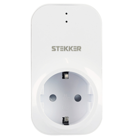 Реле напряжения для розетки STEKKER  VP-100W-3M, 230В, 16A,белый 50687