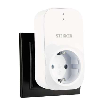 Реле напряжения для розетки STEKKER  VP-100W-3M, 230В, 16A,белый 50687