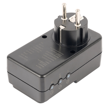 Реле напряжения для розетки регулируемое  STEKKER  VPR-200B, 230В,16A,черный 50690