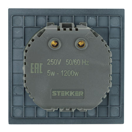 Выключатель диммирующий (механизм), STEKKER, 250В, 1200W, серия Мия, RSW10-3106-05, черный бархат 50568