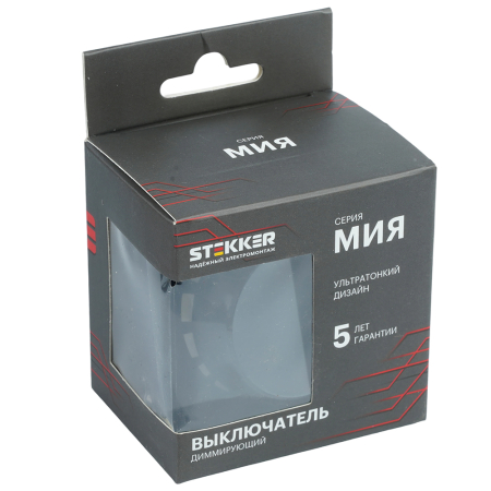Выключатель диммирующий (механизм), STEKKER, 250В, 1200W, серия Мия, RSW10-3106-05, черный бархат 50568