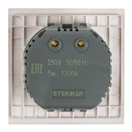 Выключатель диммирующий (механизм), STEKKER, 250В, 1200W, серия Мия, RSW10-3106-08, пудровый жемчуг 50567