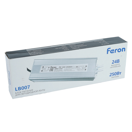 Трансформатор электронный для светодиодной ленты 250W 24V IP67 (драйвер), LB007 FERON 53083