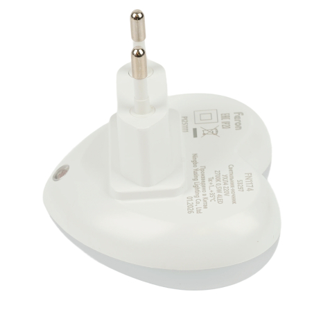 Светильник ночник Feron FN1174 0,5W 220V, белый 53297
