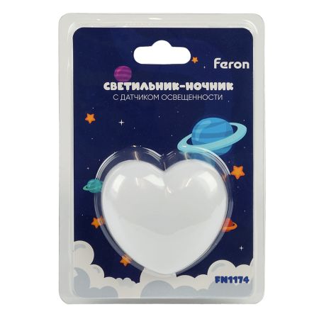 Светильник ночник Feron FN1174 0,5W 220V, белый 53297