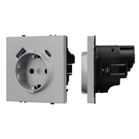 Механизм розетки Arlight с USB зарядкой SCT-NOBE-MUAC-SFPL-IS (230V, 16A) 059445