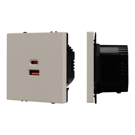 Механизм розетки с быстрой USB зарядкой Arlight SCT-NOBE-MUAC-SFPL-FC-CA (65W, QC3) 059446