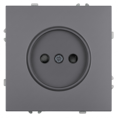 Розетка 1-местная с з/ш б/з (механизм) СЗК Stekker Эмили 250В 16А RST16-5109-10ZK платиново-серый soft touch 50242