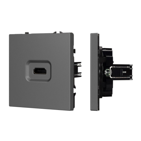 Механизм HDMI розетки Arlight SCT-NOBE-MHD1-SFPL-GR (Серый базальт) 061844
