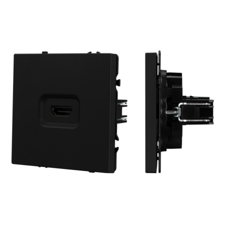 Механизм HDMI розетки Arlight SCT-NOBE-MHD1-SFPL-BK (Черный оникс) 061841