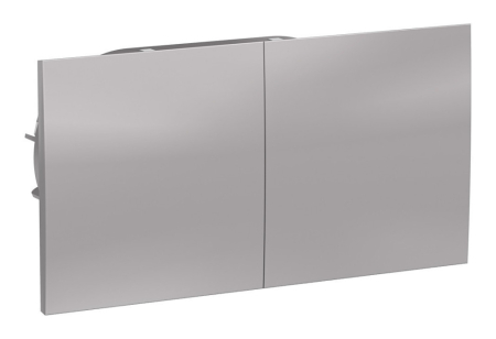 Розетка с/з двойная, со шторками, с крышкой, 16А, в сборе Systeme Electric AtlasDesign Алюминий ATN000328