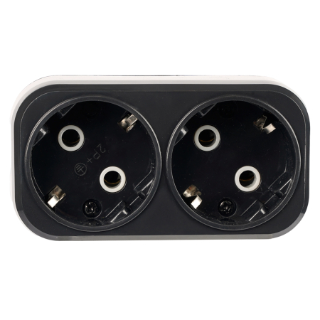 Разветвитель сетевой 2-местный Stekker 250V 16A ABS ADP16-22-20 50680