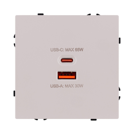 Розетка USB A+C 65W, кашемир матовый Kollinger Eclipse EC-024CM