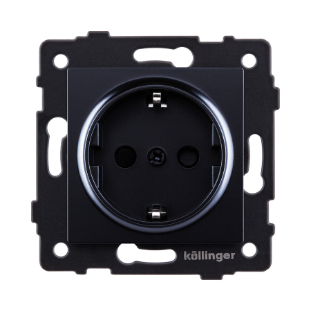 Розетка штепсельная SCHUKO 16A/250 В, черный Kollinger REA-002BK для Aspekt, Eleganz, Reflex