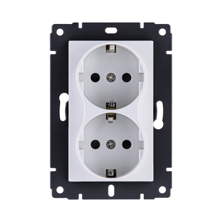 Розетка штепсельная SCHUKO двойная 16A/250 В, белый Kollinger REA-032WH для Aspekt, Eleganz, Reflex