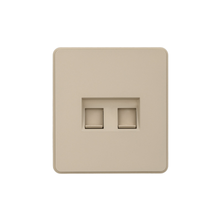 Розетка ROUND компьютерная двойная RJ45+RJ45 кат6 с/у шелк KRANZ KR-78-0725-7