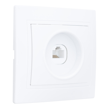 Розетка компьютерная RJ45 скрытой установки IP20, белая "Дельта" General 477230