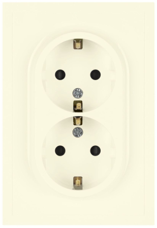 Розетка Эра Galaxy 15-2104-02 с заземлением двойная 2X2P+E Schuko 16А-250В IP20 слоновая кость Б0070679