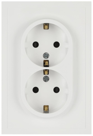Розетка Эра Galaxy 15-2105-08 с заземлением двойная 2X2P+E Schuko со шторками IP20 16А-250В белый матовый Б0070711